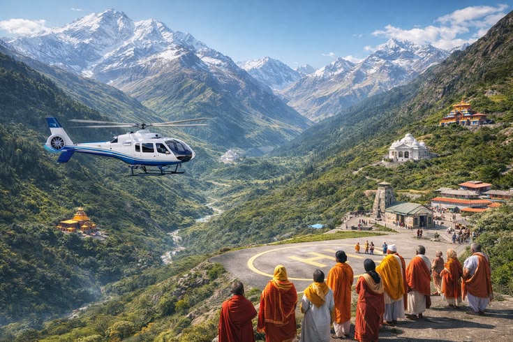 Himalayan mountain range seen from above